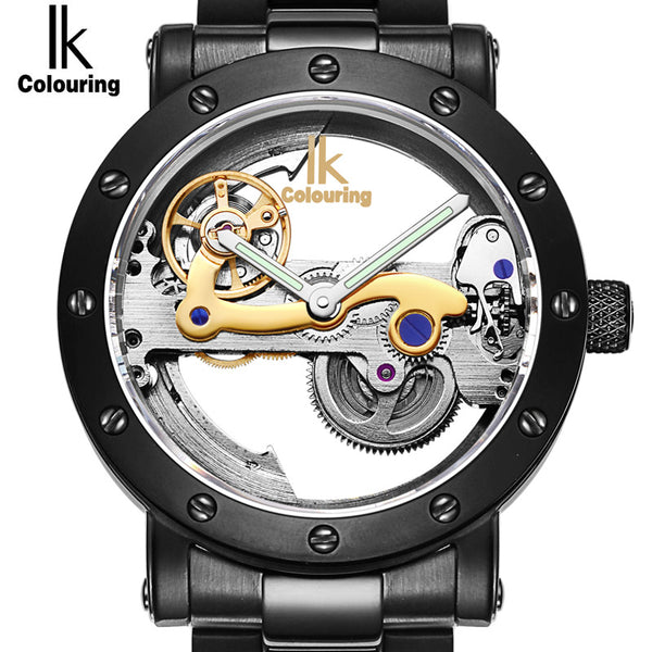 IK Colouring Hollow Skeleton Automatic Full Steel Mechanical Watch