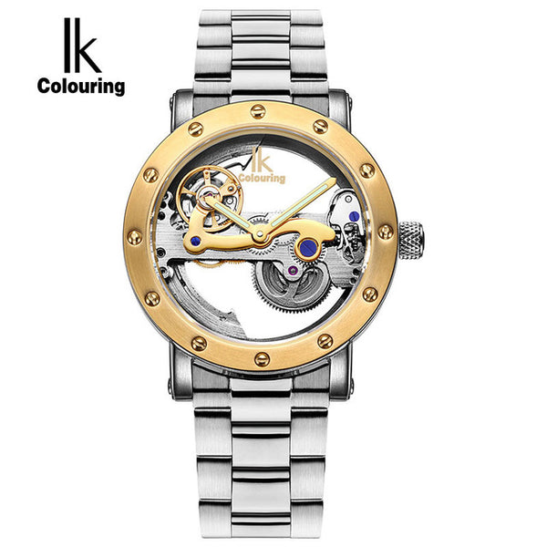 IK Colouring Hollow Skeleton Automatic Full Steel Mechanical Watch