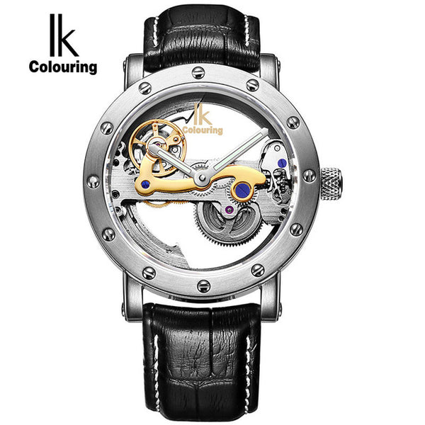 IK Colouring Hollow Skeleton Automatic Full Steel Mechanical Watch