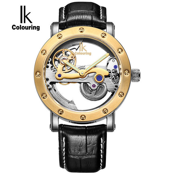 IK Colouring Hollow Skeleton Automatic Full Steel Mechanical Watch