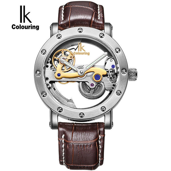 IK Colouring Hollow Skeleton Automatic Full Steel Mechanical Watch