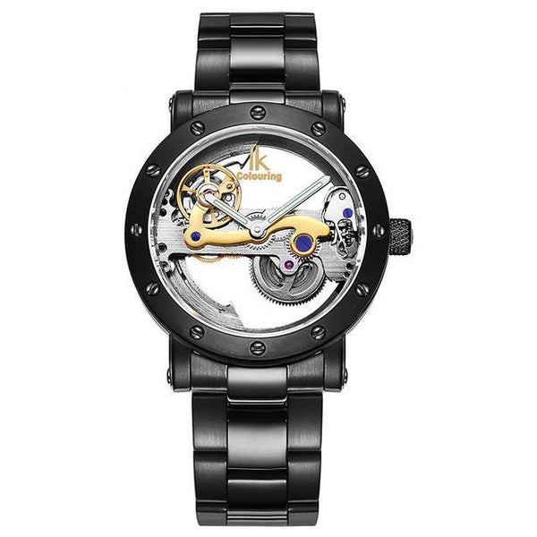 IK Colouring Hollow Skeleton Automatic Full Steel Mechanical Watch