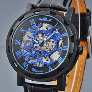 Luxury Unique Mechanical Watch with Leather Strap