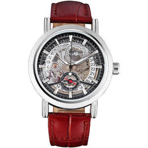 WINNER Sporty Automatic Mechanical Watch with Leather Band