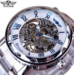 Winner Lavish Classic Design Mechanical Watch with Transparent Case