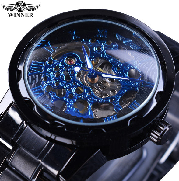 Winner Lavish Classic Design Mechanical Watch with Transparent Case