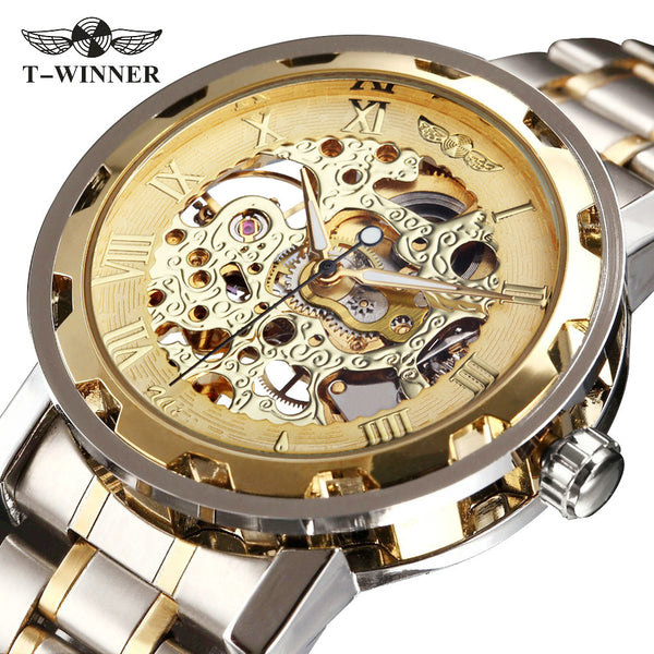 WINNER Fashionable Luxury Full Steel Mechanical Watch