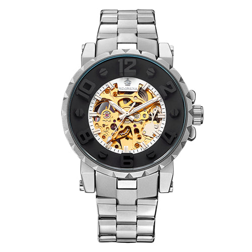 MG. ORKINA Men Wristwatch with Golden Skeleton