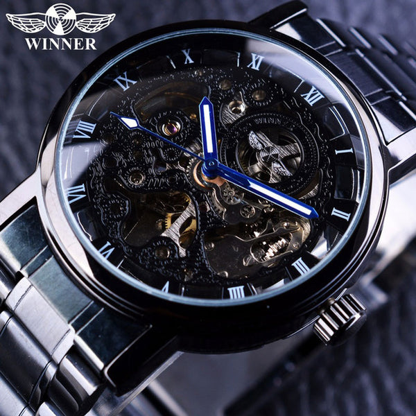 Winner Transparent Steampunk Casual Mechanical Watch