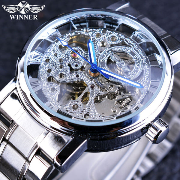 Winner Transparent Steampunk Casual Mechanical Watch