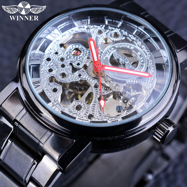 Winner Transparent Steampunk Casual Mechanical Watch