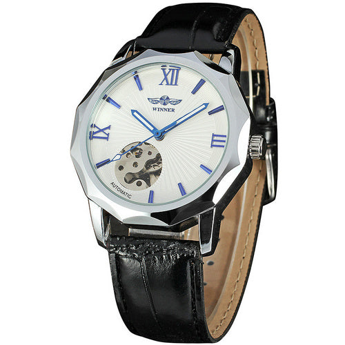 Winner Blue Exotic Design Automatic Mechanical Watch