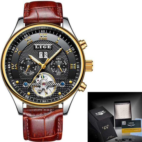 LIGE Men's Automatic Waterproof Mechanical Watch