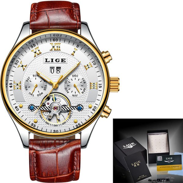 LIGE Men's Automatic Waterproof Mechanical Watch