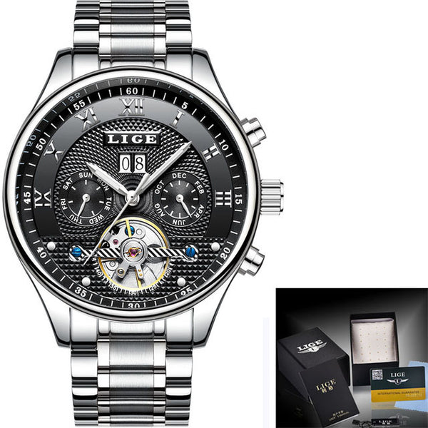 LIGE Men's Automatic Waterproof Mechanical Watch