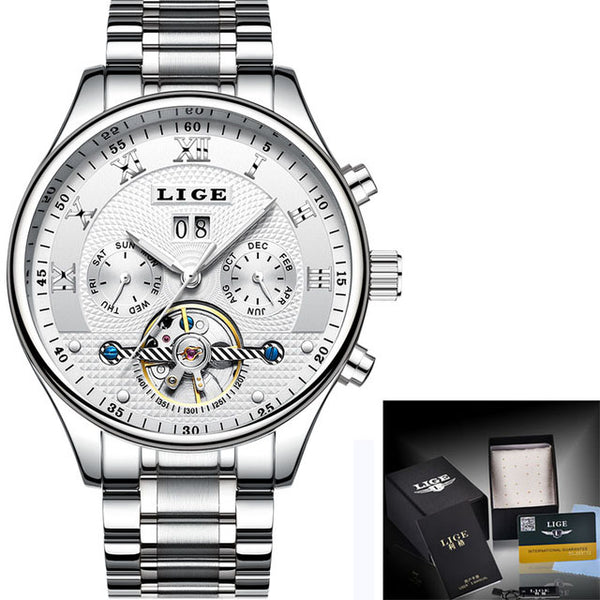 LIGE Men's Automatic Waterproof Mechanical Watch