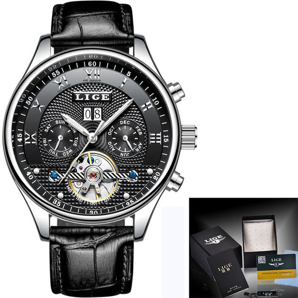 LIGE Men's Automatic Waterproof Mechanical Watch