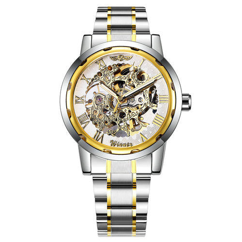 WINNER Fashionable Luxury Full Steel Mechanical Watch