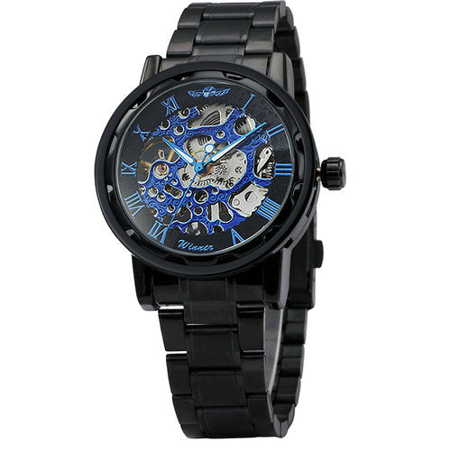 WINNER Fashionable Luxury Full Steel Mechanical Watch