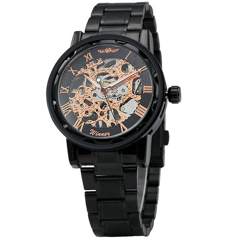 WINNER Fashionable Luxury Full Steel Mechanical Watch