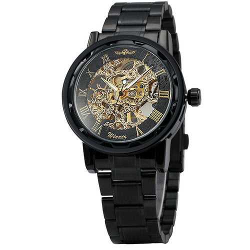 WINNER Fashionable Luxury Full Steel Mechanical Watch