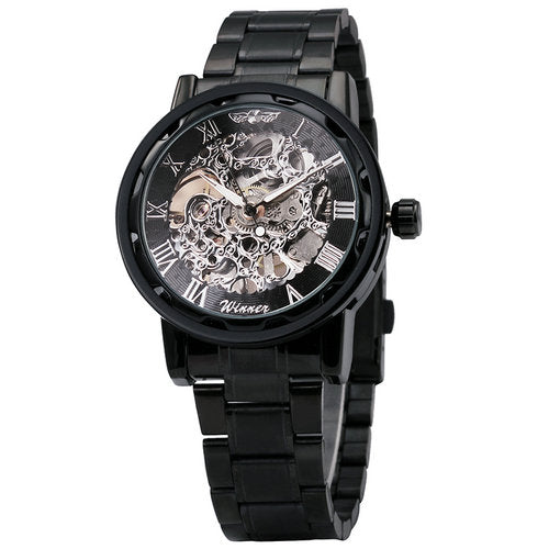 WINNER Fashionable Luxury Full Steel Mechanical Watch