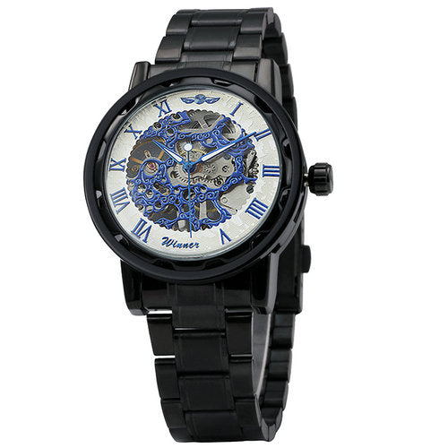 WINNER Fashionable Luxury Full Steel Mechanical Watch