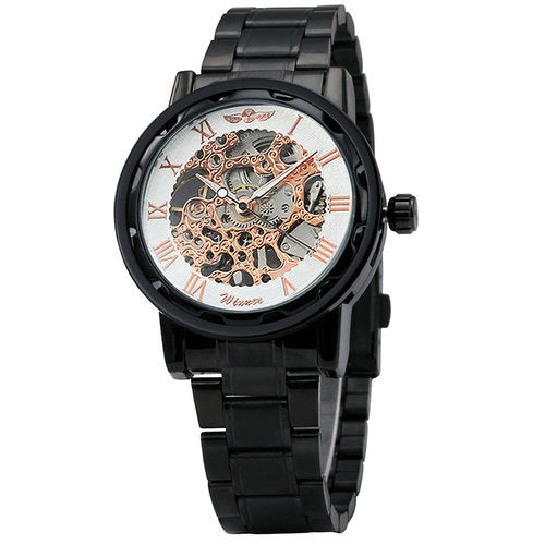 WINNER Fashionable Luxury Full Steel Mechanical Watch