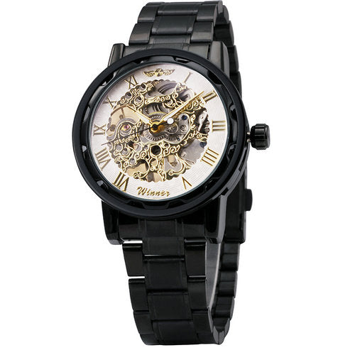 WINNER Fashionable Luxury Full Steel Mechanical Watch