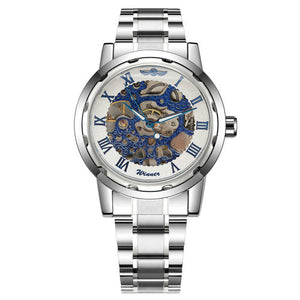 WINNER Fashionable Luxury Full Steel Mechanical Watch