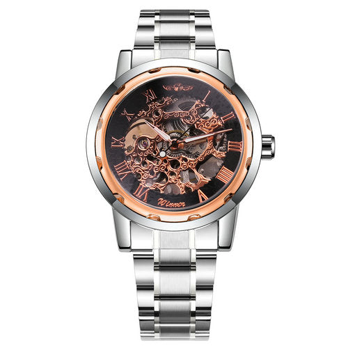 WINNER Fashionable Luxury Full Steel Mechanical Watch