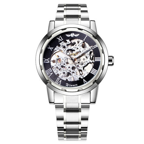 WINNER Fashionable Luxury Full Steel Mechanical Watch