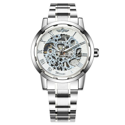 WINNER Fashionable Luxury Full Steel Mechanical Watch