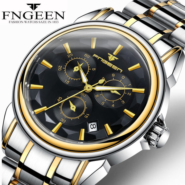 Fngeen Automatic Mechanical Watches with Stainless Steel Band