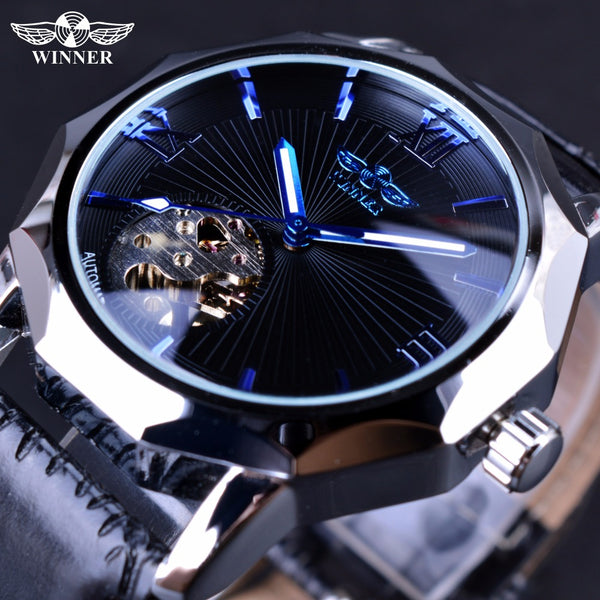 Winner Blue Ocean Geometry Design Mechanical Watch