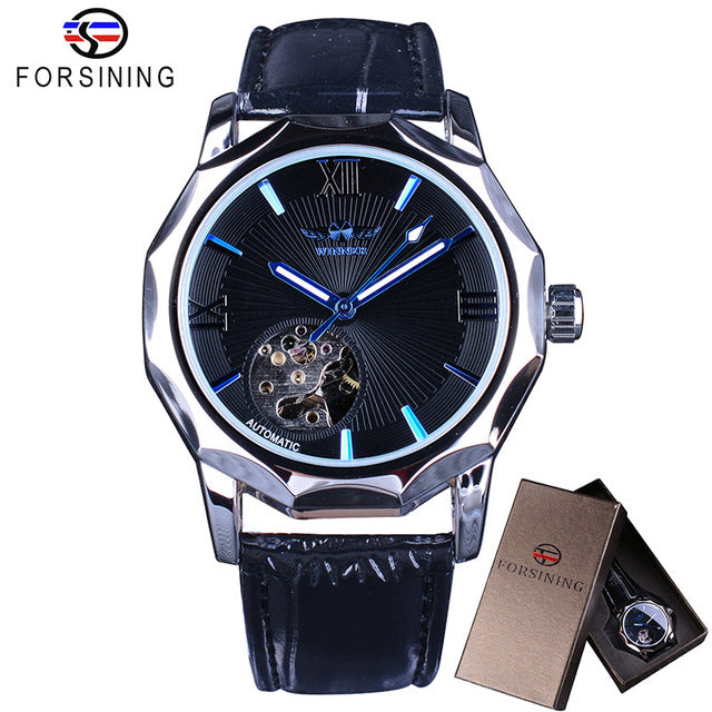 Winner Blue Ocean Geometry Design Mechanical Watch