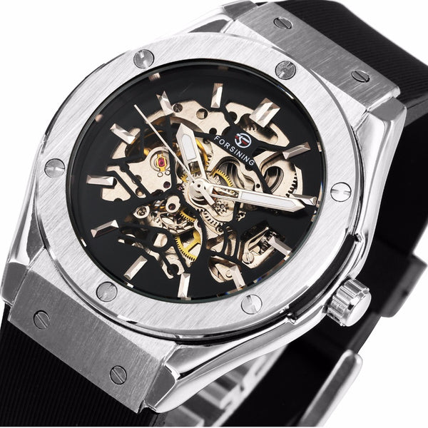 Forsining Luxury Automatic Mechanical Watch with Silicone Band