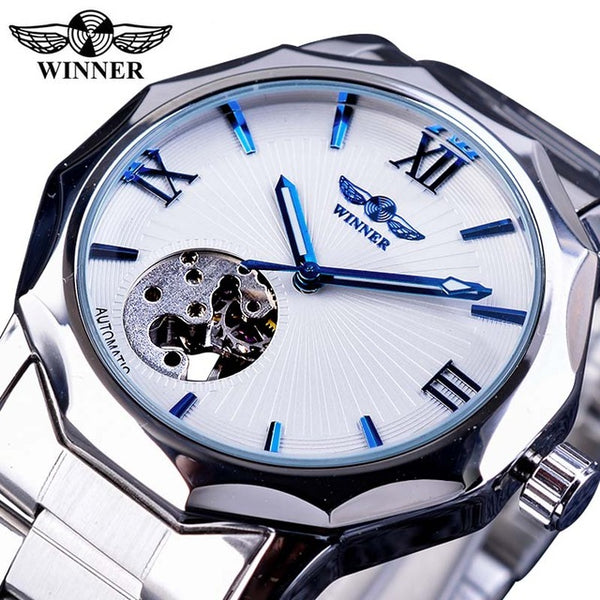 Winner Blue Ocean Geometry Design Mechanical Watch