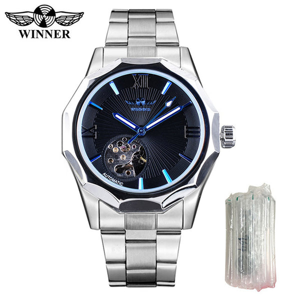 Winner Blue Ocean Geometry Design Mechanical Watch