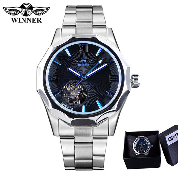 Winner Blue Ocean Geometry Design Mechanical Watch