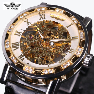 Heren Horloge Elegant Skeleton Mechanical Watch